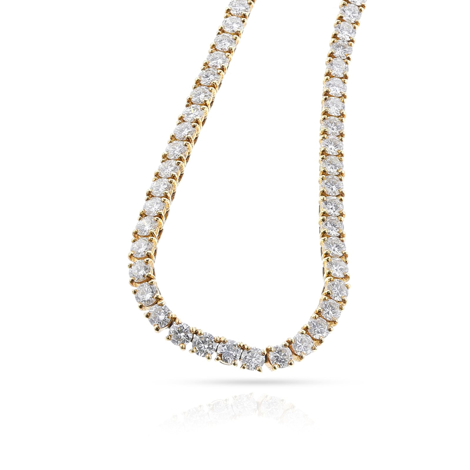 Cartier 17 ct. Diamond Tennis Necklace 18k Yellow Gold DDeco Jewels