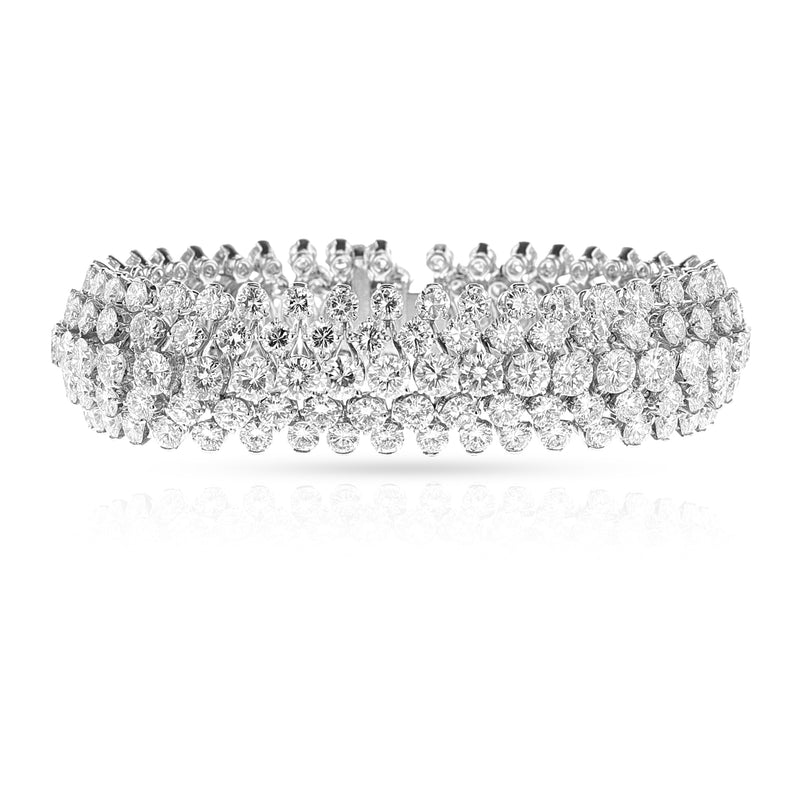 Van Cleef & Arpels Five Row Diamond Bracelet, Platinum and 18k