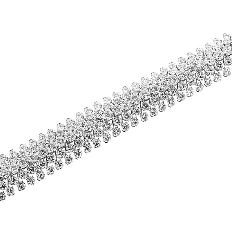 Van Cleef & Arpels Five Row Diamond Bracelet, Platinum and 18k