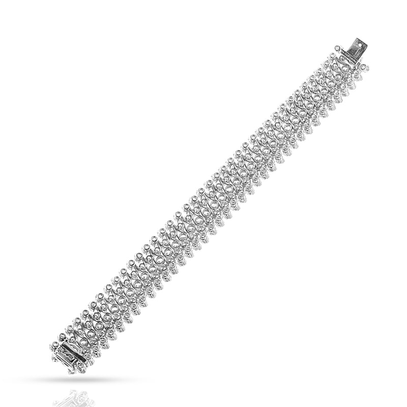 Van Cleef & Arpels Five Row Diamond Bracelet, Platinum and 18k