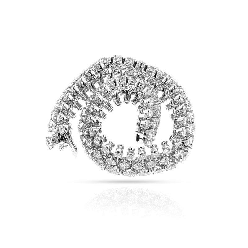 Van Cleef & Arpels Five Row Diamond Bracelet, Platinum and 18k