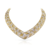 Van Cleef & Arpels Natural Yellow and White Diamond 18K Yellow Gold Necklace and Earring Set