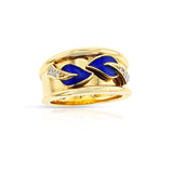 Van Cleef & Arpels Leaf Enamel and Diamond Ring, 18k