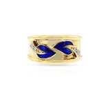 Van Cleef & Arpels Leaf Enamel and Diamond Ring, 18k