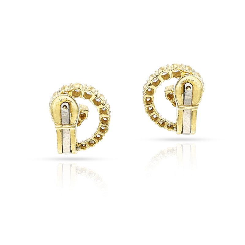 Diamond Swirl Studs, 18k