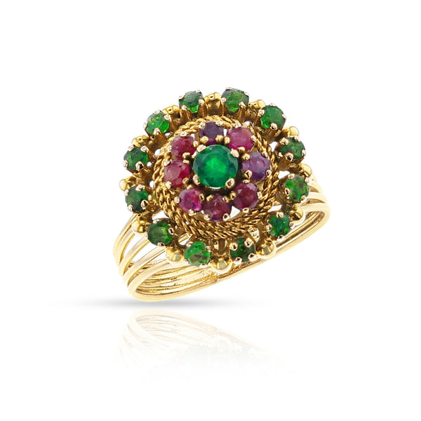 Emerald, Ruby and Gold Ring