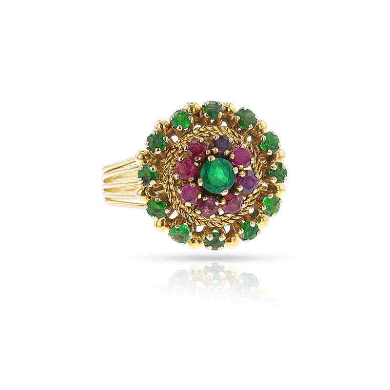 Emerald, Ruby and Gold Ring