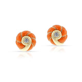 Van Cleef & Arpels Swirl Coral and Diamond Earrings, 18k