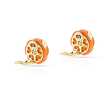 Van Cleef & Arpels Swirl Coral and Diamond Earrings, 18k