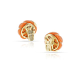 Van Cleef & Arpels Swirl Coral and Diamond Earrings, 18k