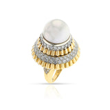 Van Cleef & Arpels Pearl and Diamond Ballerina Cocktail Ring, 18k