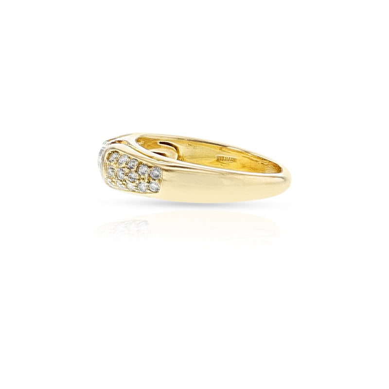 BVLGARI Oval Diamond Ring with Diamonds, 18k