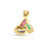 Ruby, Emerald, Sapphire and Diamond Suite with Earrings, Ring, and Pendant, 18k