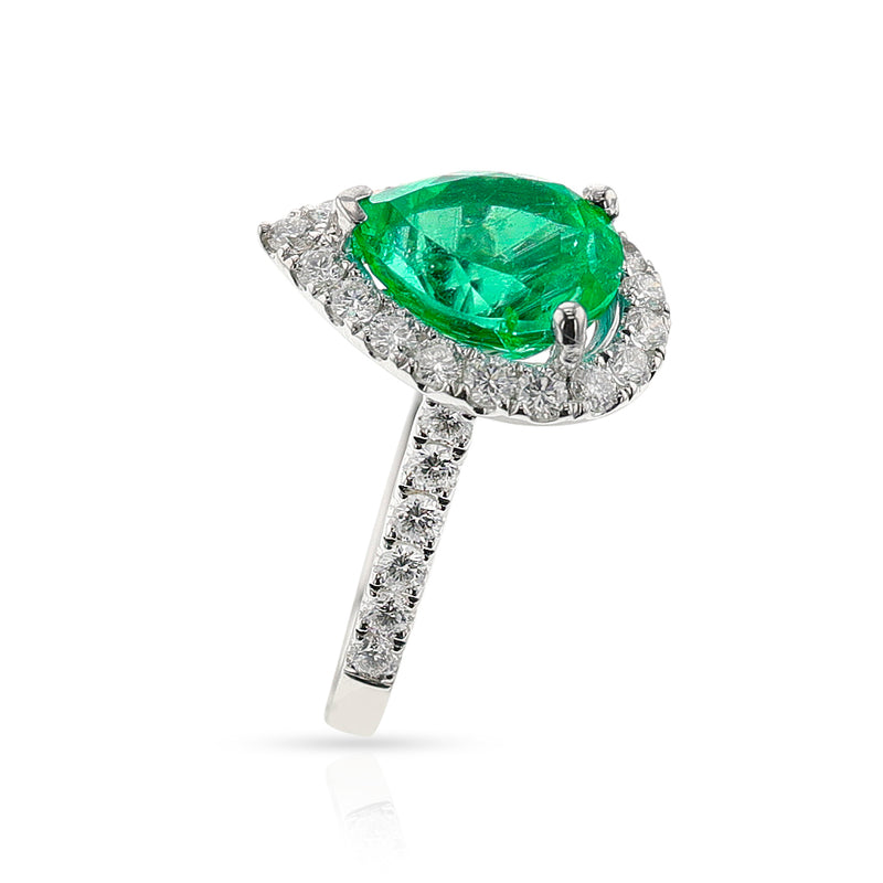 GIA Certified 3.68 ct. Colombian Emerald and Diamond Ring, 18k