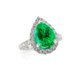 GIA Certified 3.68 ct. Colombian Emerald and Diamond Ring, 18k