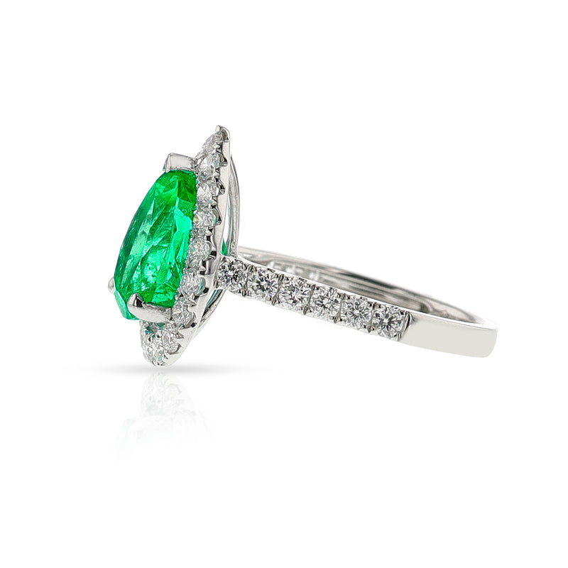 GIA Certified 3.68 ct. Colombian Emerald and Diamond Ring, 18k