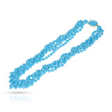 Turquoise Round Beads with Turquoise Cabochon Clasp, 14k