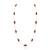 Garnet Marquise Necklace, 18k