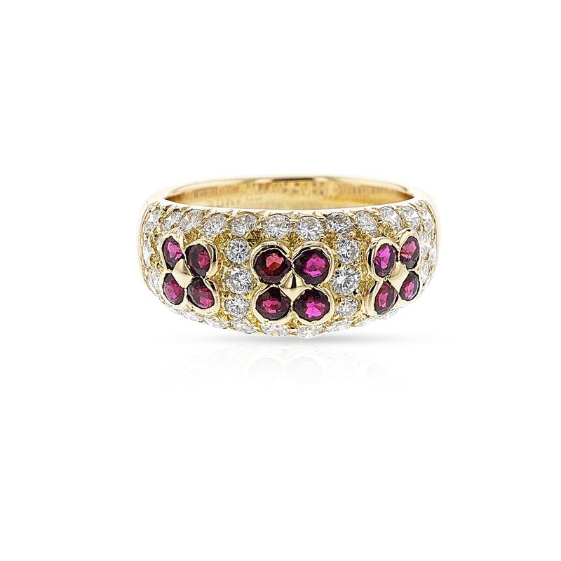 Van Cleef & Arpels Ruby and Diamond 18k Yellow Gold Ring