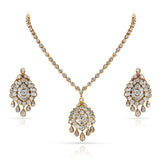 Van Cleef & Arpels Natural Diamond 18K Yellow Gold Necklace and Earring Set