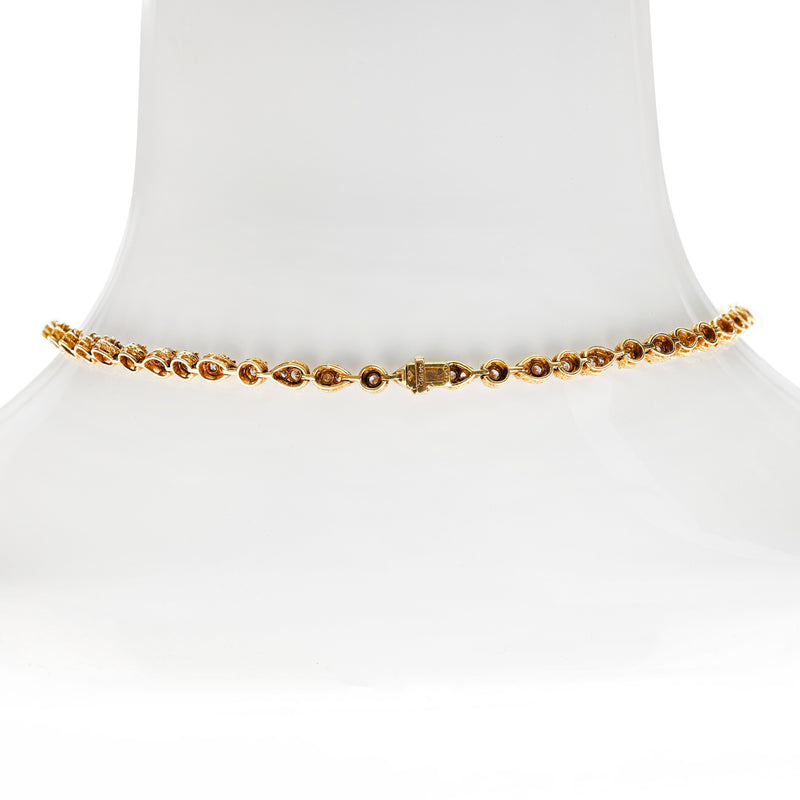 Van Cleef & Arpels Natural Diamond 18K Yellow Gold Necklace and Earring Set