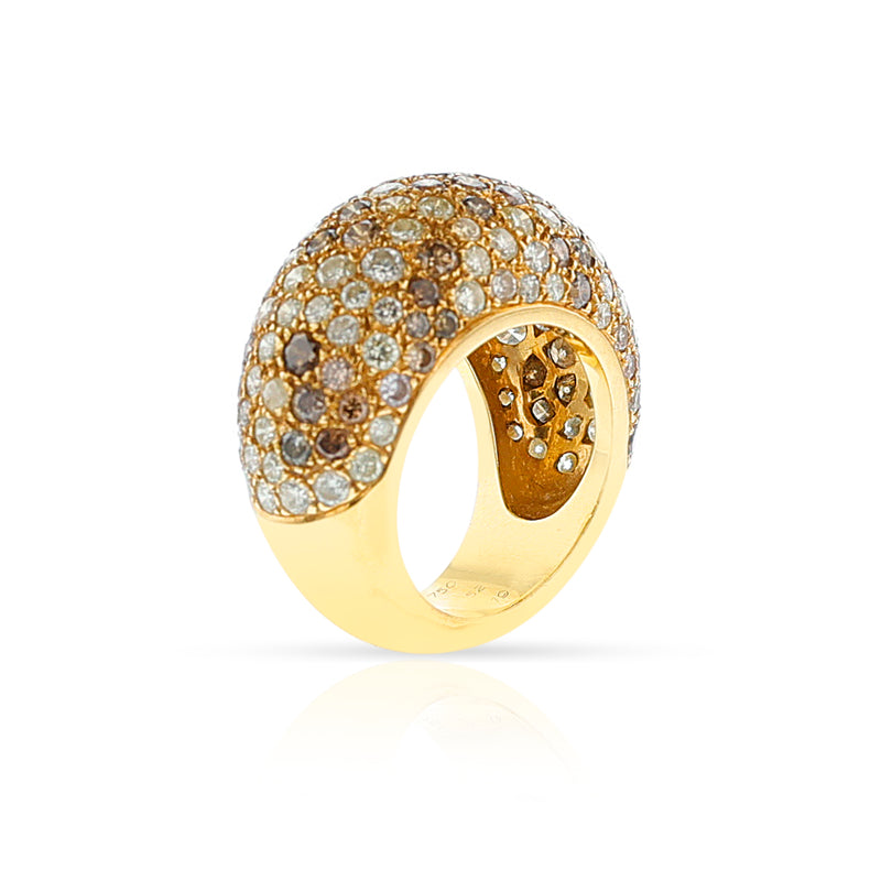 Cartier France Diamond and Colored Diamond Bombe Ring, 18k