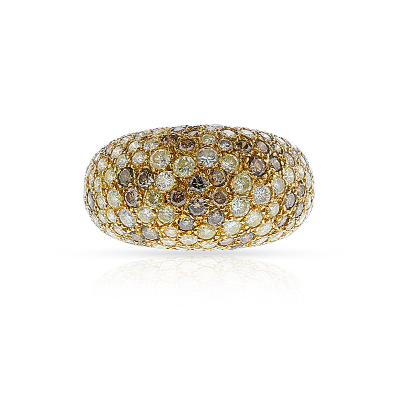 Cartier France Diamond and Colored Diamond Bombe Ring, 18k