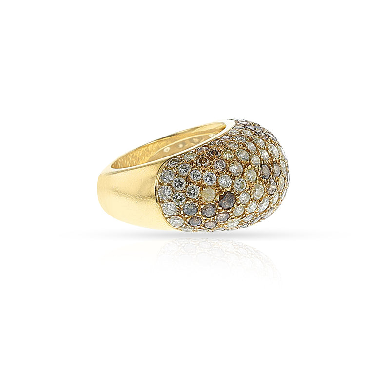 Cartier France Diamond and Colored Diamond Bombe Ring, 18k