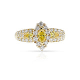 Van Cleef & Arpels Natural Yellow and White Diamond 18K Yellow Gold Ring