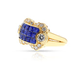 Channel-Set Sapphire and Diamond Ring, 18k