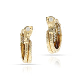 1970s Van Cleef & Arpels 18k Gold and Diamond Double Hoop Earrings