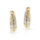 1970s Van Cleef & Arpels 18k Gold and Diamond Double Hoop Earrings