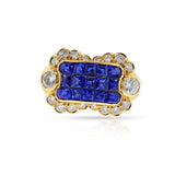 Channel-Set Sapphire and Diamond Ring, 18k