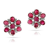 GIA Certified Burma No Heat Ruby and Diamond Day and Night Dangling Earrings