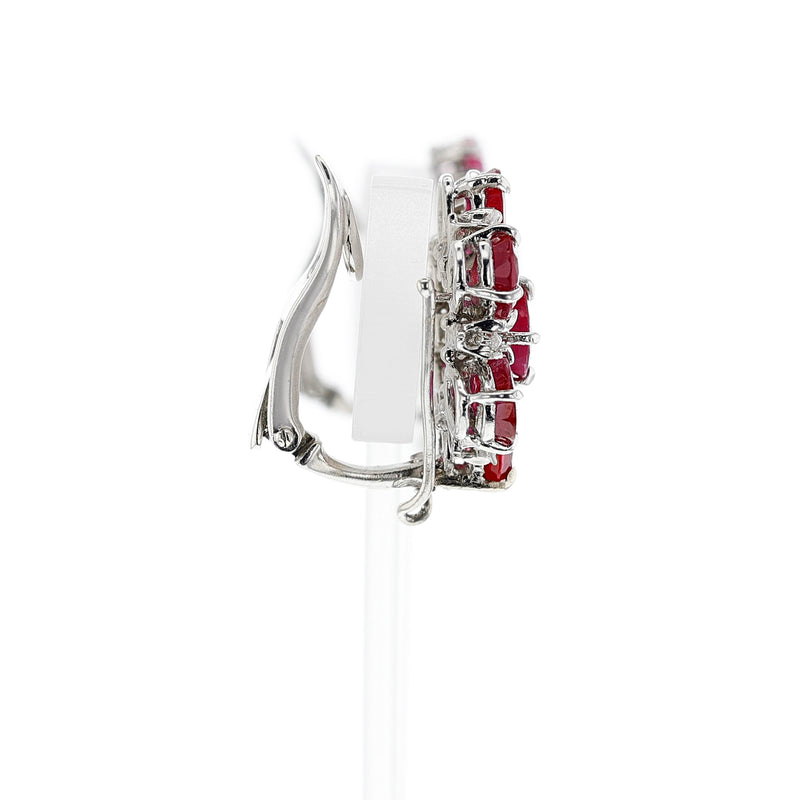 GIA Certified Burma No Heat Ruby and Diamond Day and Night Dangling Earrings