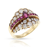 Van Cleef & Arpels Marquise Ruby with Ruby and Diamonds Ring, 18k