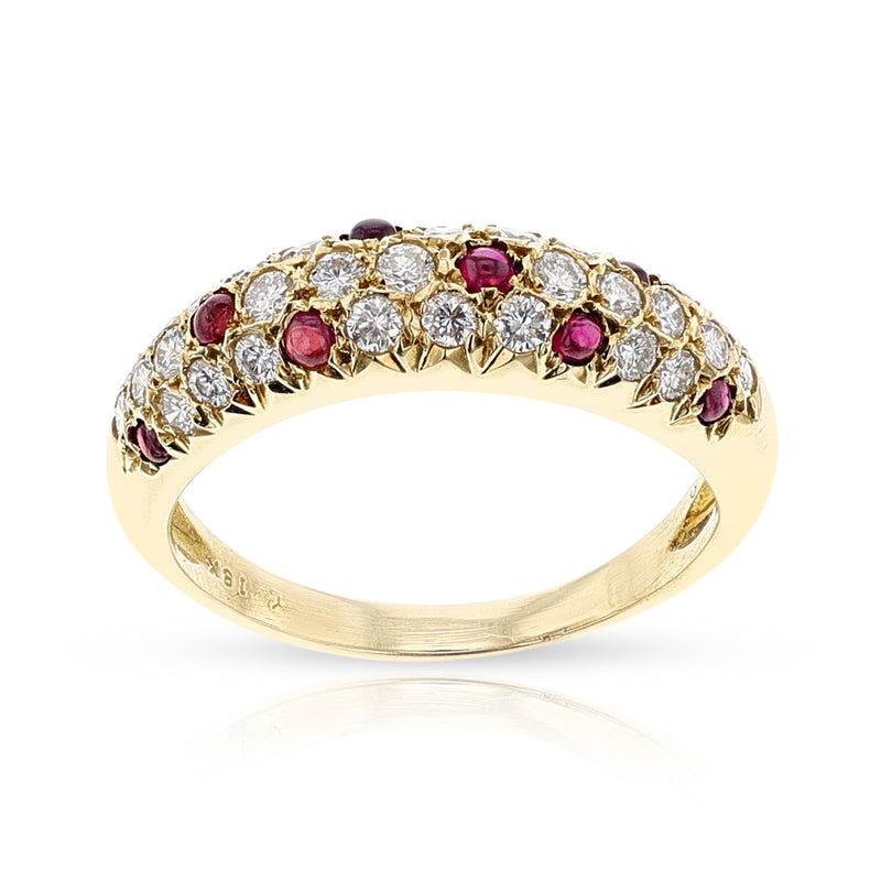 Van Cleef & Arpels Ruby Cabochon and Diamond Band, 18k