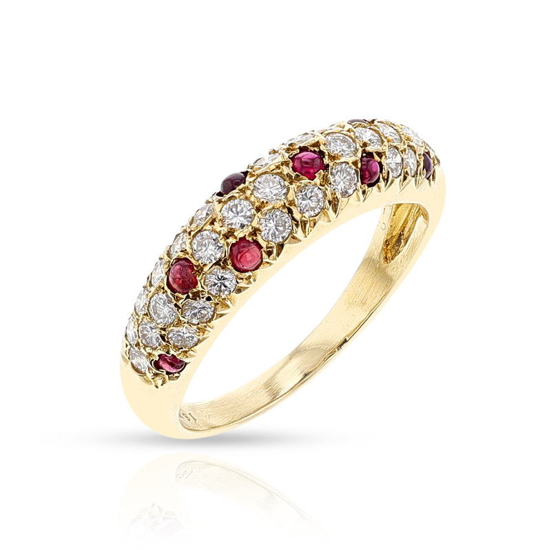 Van Cleef & Arpels Ruby Cabochon and Diamond Band, 18k