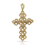 Tiffany & Co. Textured Gold and Diamond Cross Pendant, 18k