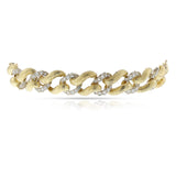 Two-Tone Large Link Textured Bracelet, 18k