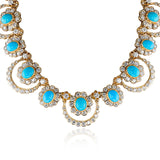 Van Cleef & Arpels Pery et Fils Turquoise Cabochon and Diamond Necklace, France, 1955