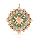 Van Cleef & Arpels Péry et Fils Coral, Emerald and Diamond Pendant Brooch