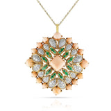 Van Cleef & Arpels Péry et Fils Coral, Emerald and Diamond Pendant Brooch