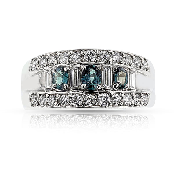 GIA Certified Natural Brazilian Alexandrite Ring, Platinum