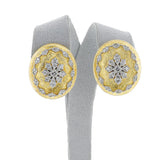 Large Textured Gold and Diamond Earrings, 18k