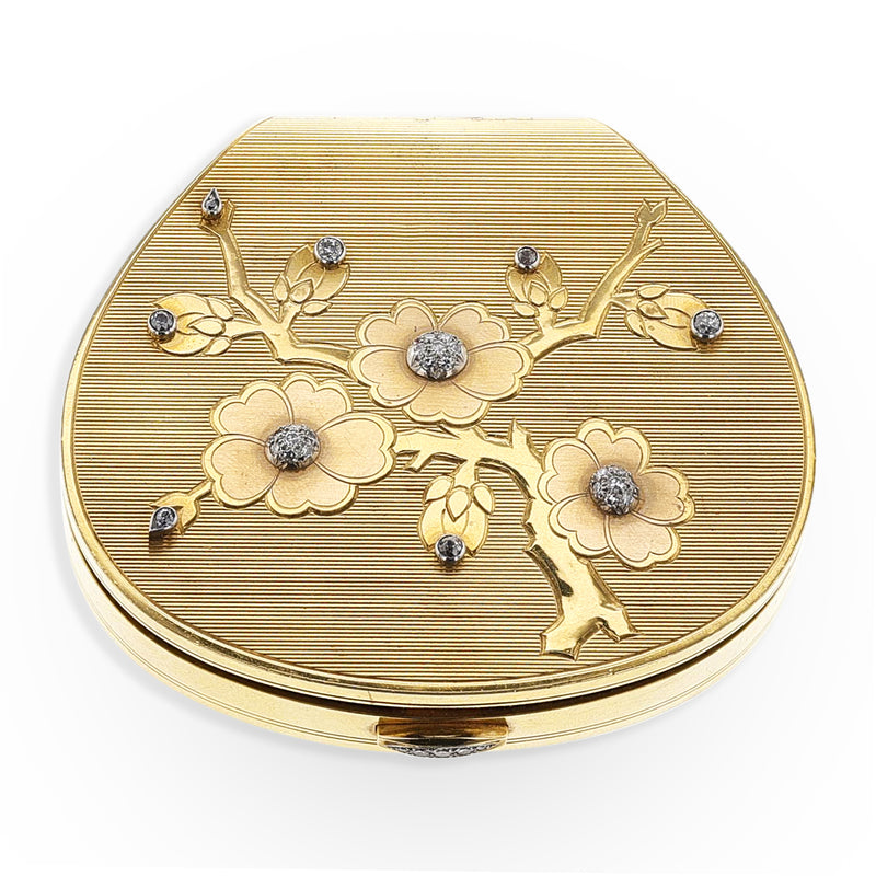 Cartier London Floral Design with Diamond Mirror Case