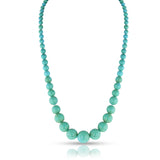 Natural Round Graduating Turquoise Smooth Beads, 14k