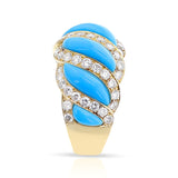 Mauboussin Turquoise and Diamond Ring, French, 18k