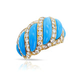 Mauboussin Turquoise and Diamond Ring, French, 18k