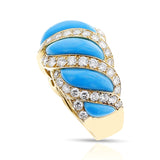 Mauboussin Turquoise and Diamond Ring, French, 18k